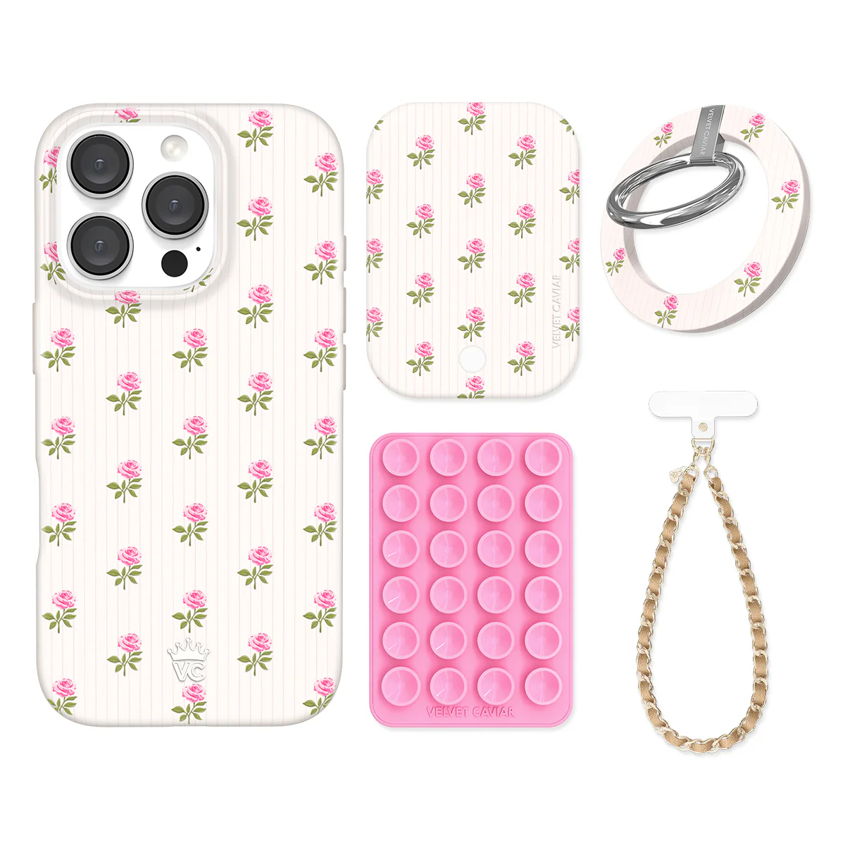 Pink Peony Floral iPhone Bundle Set - Grip - Image 3
