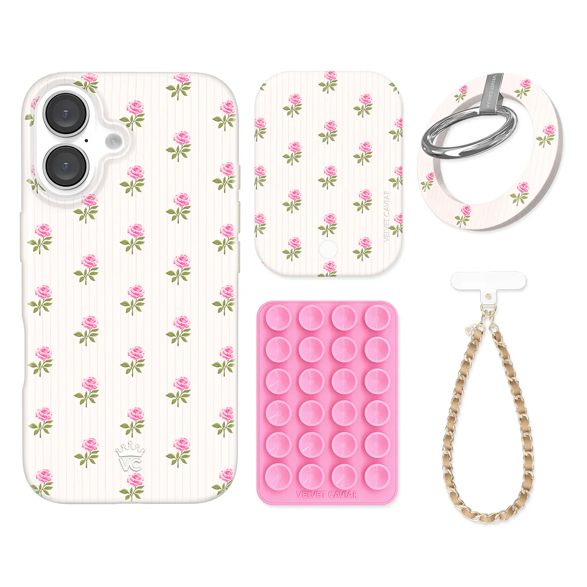 Pink Peony Floral iPhone Bundle Set - Grip - Image 4