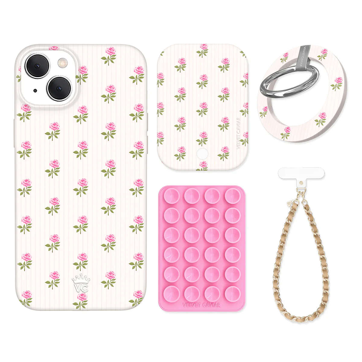 Pink Peony Floral iPhone Bundle Set - Grip - Image 8