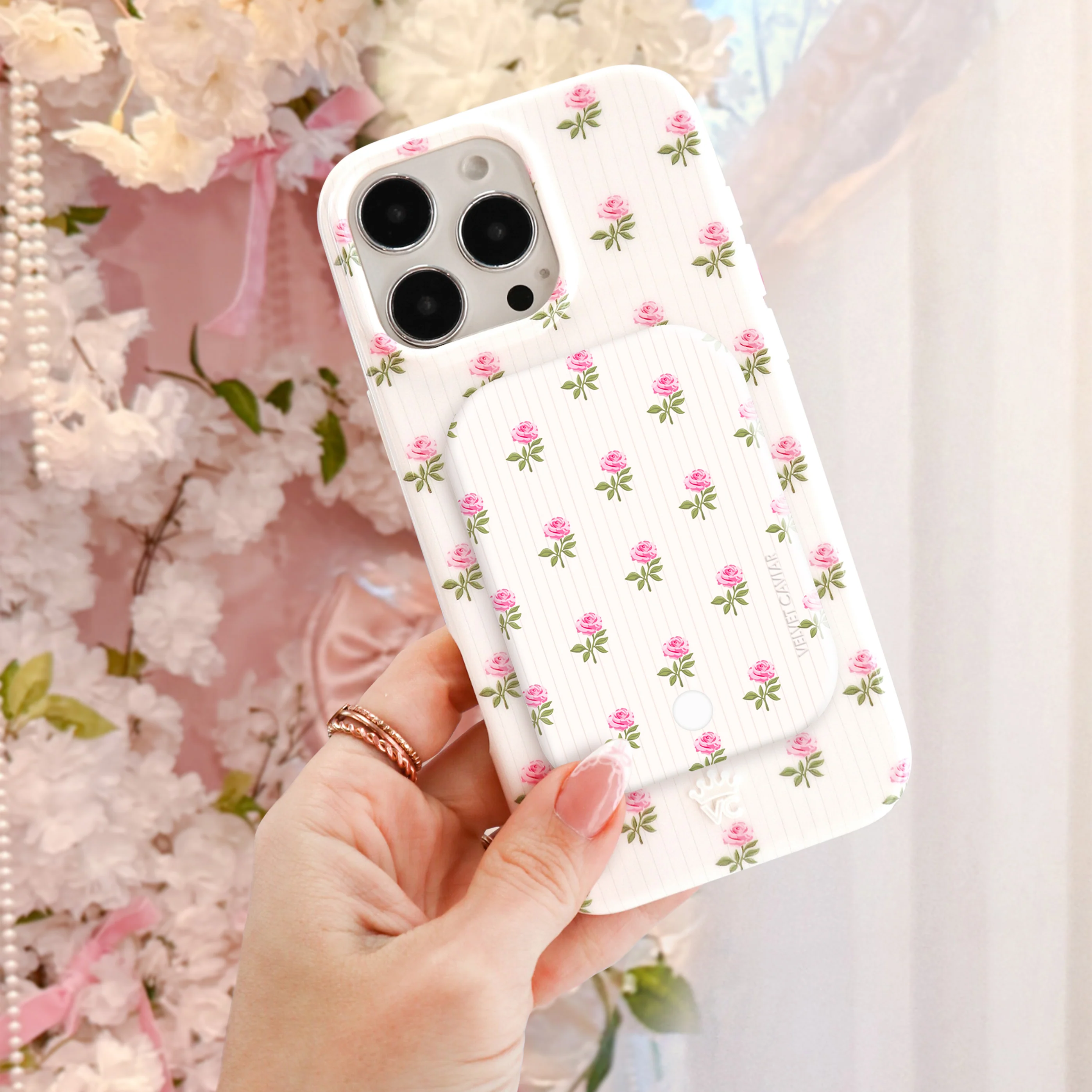 Pink Peony Floral MagSafe Battery Power Pack - Image 2