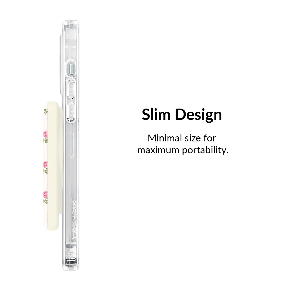 Pink Peony Floral MagSafe Battery Power Pack - Image 5