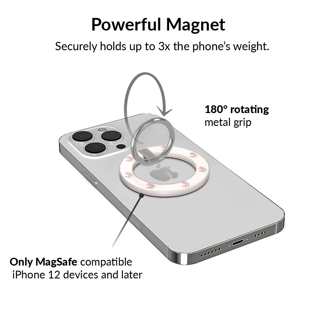 Pink Peony Floral MagSafe Grip Ring - Image 3
