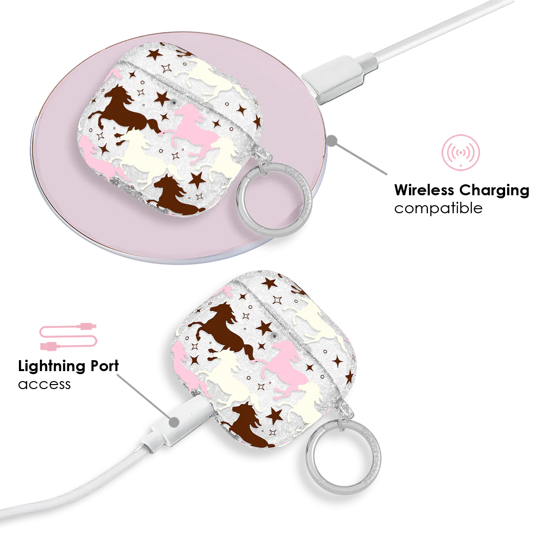 Pink Pony Glitter AirPod Case - Image 19