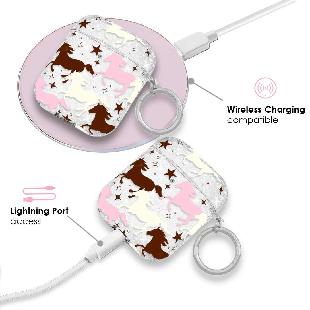 Pink Pony Glitter AirPod Case - Image 4