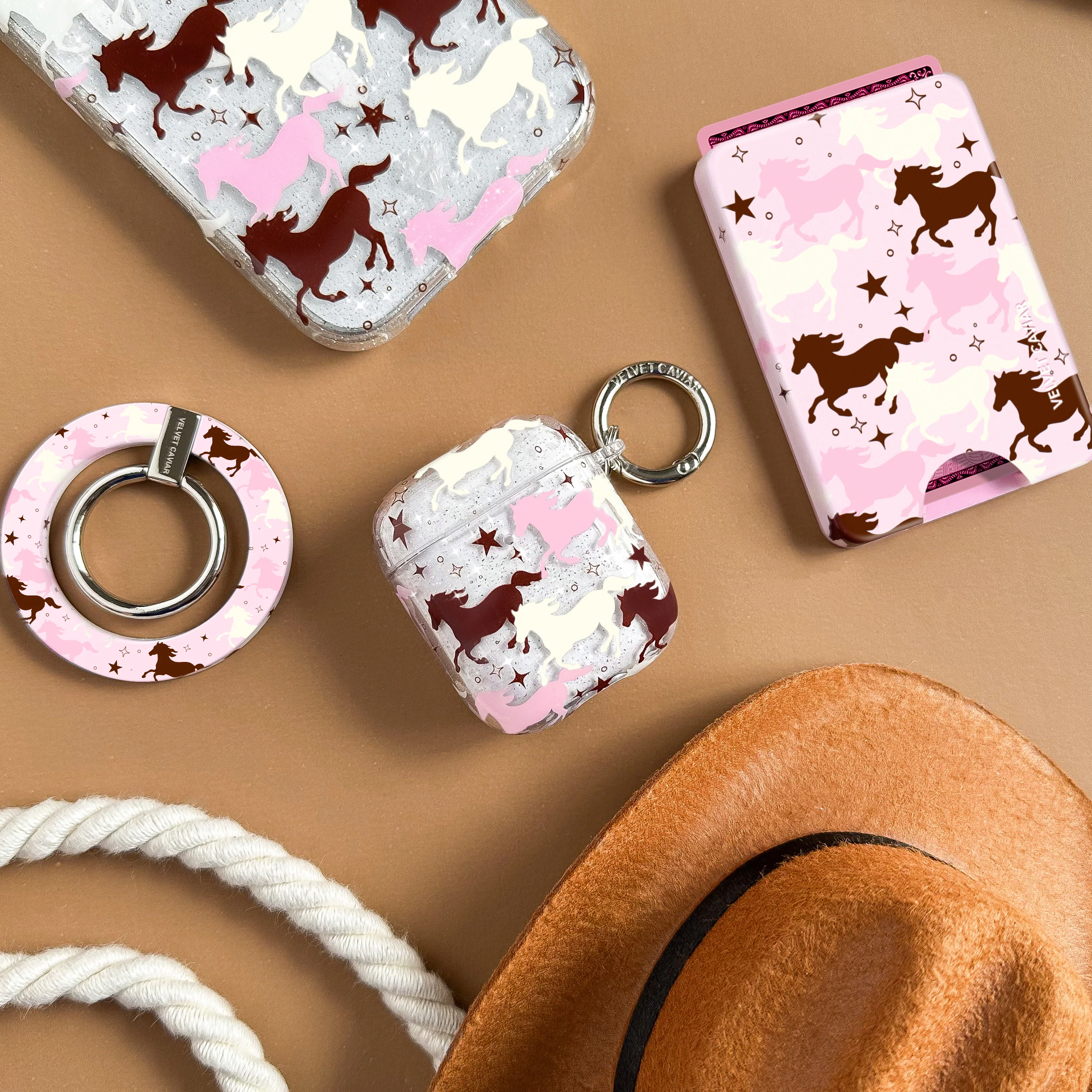 Pink Pony Glitter AirPod Case - Image 7