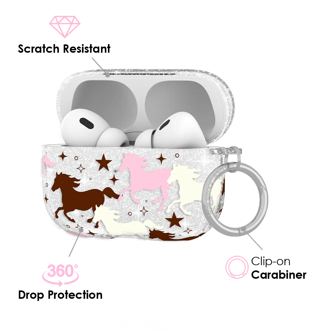 Pink Pony Glitter AirPod Case - Image 8
