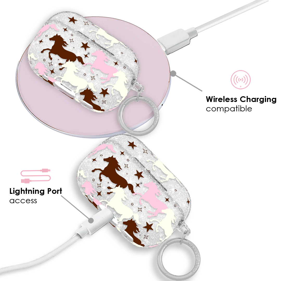 Pink Pony Glitter AirPod Case - Image 9