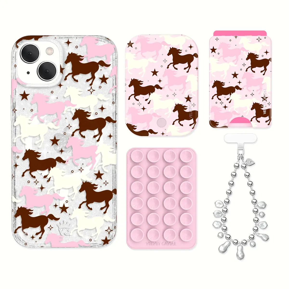 Pink Pony Glitter iPhone Bundle Set - Wallet - Image 8