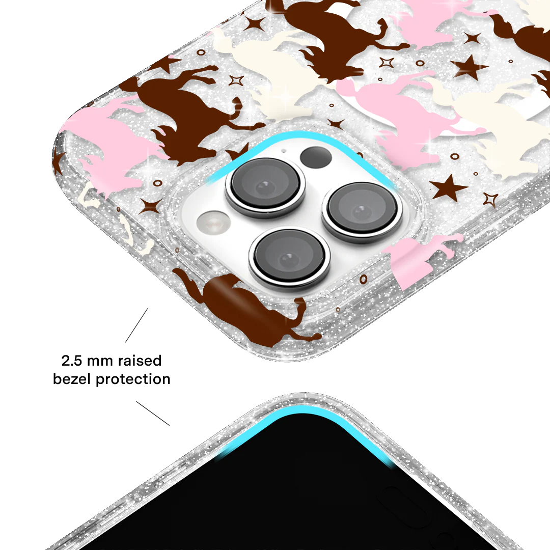 Pink Pony Glitter iPhone Case - Image 17