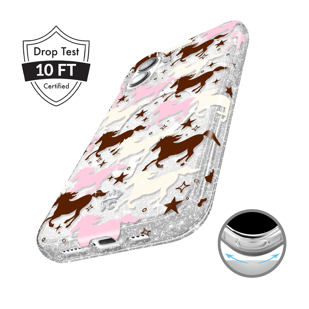 Pink Pony Glitter iPhone Case - Image 4