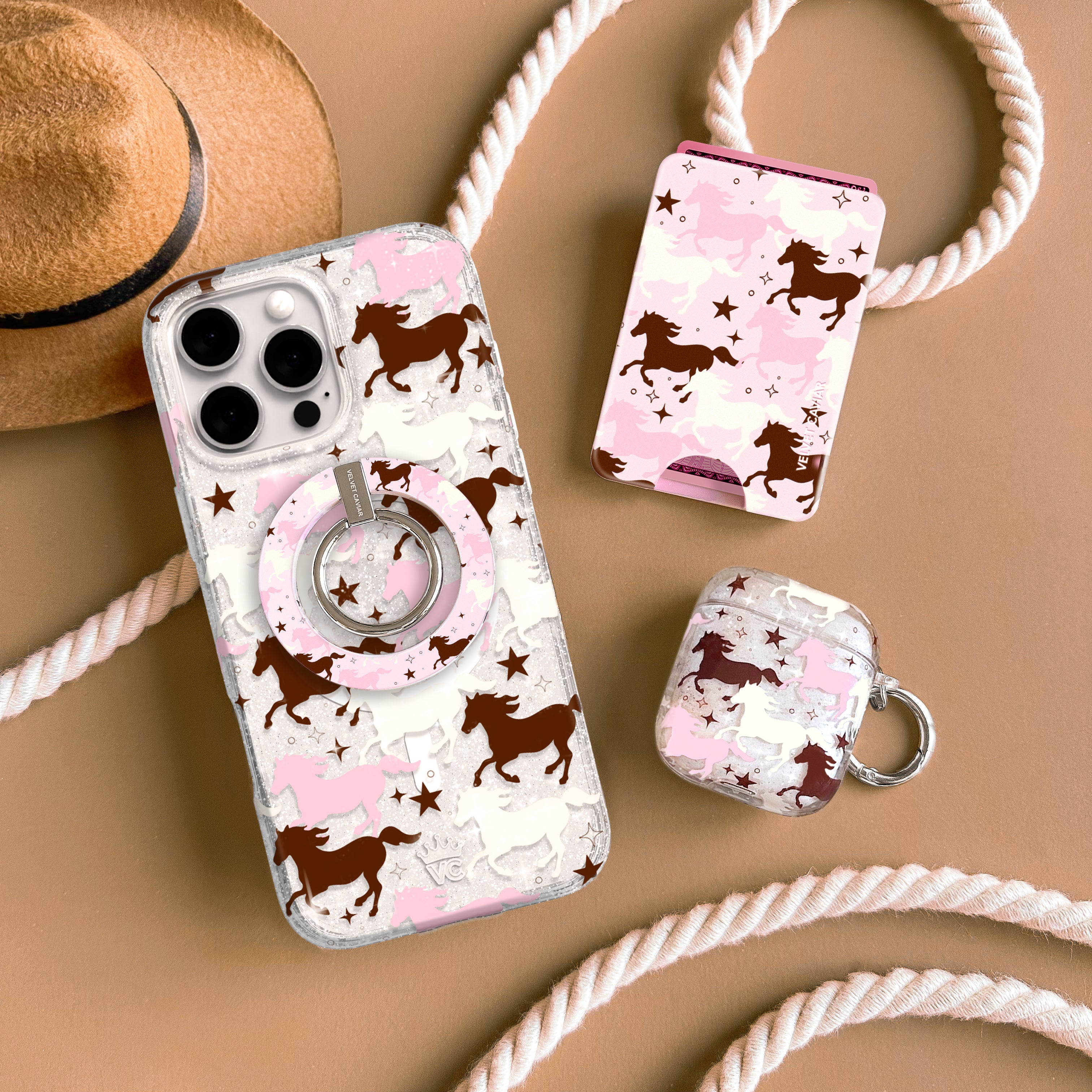 Pink Pony Glitter iPhone Case - Image 42