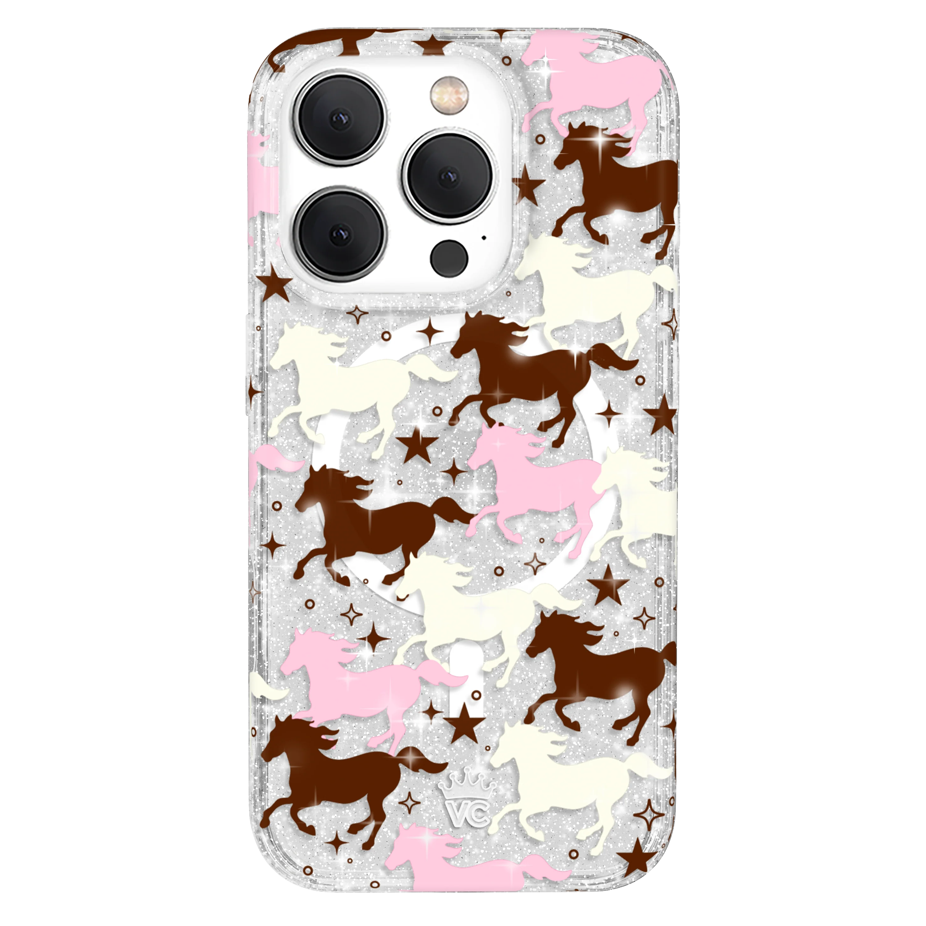 Pink Pony Glitter iPhone Case - Image 43