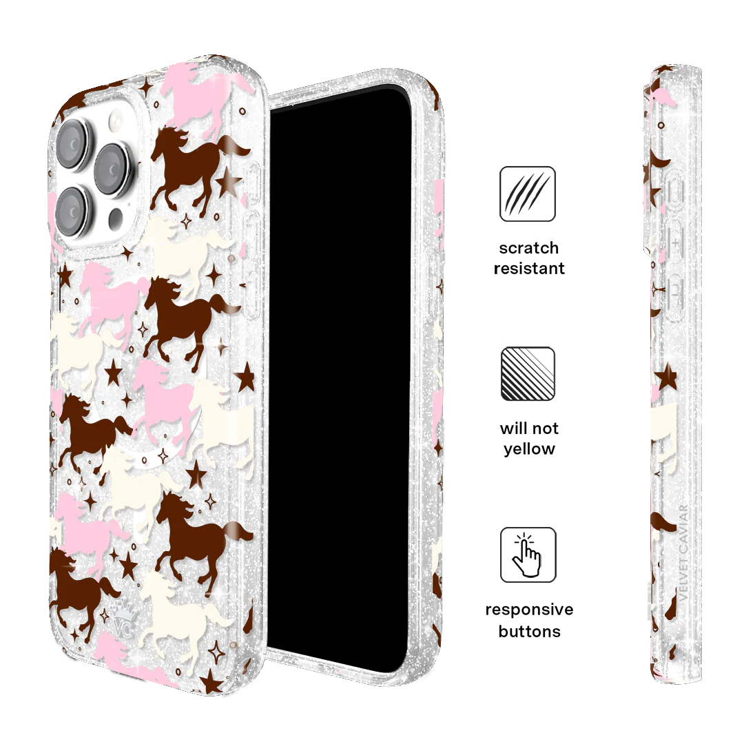 Pink Pony Glitter iPhone Case - Image 48