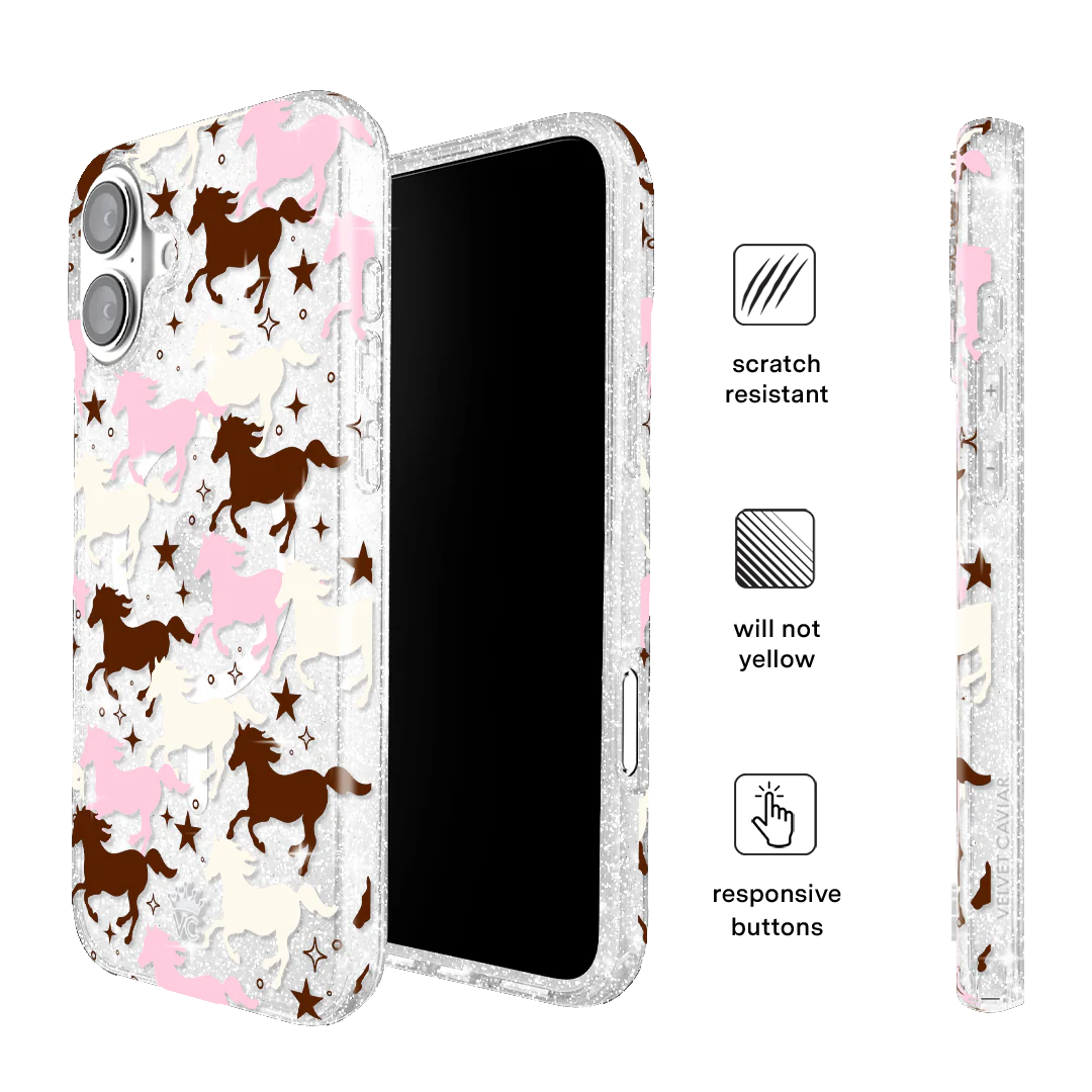 Pink Pony Glitter iPhone Case - Image 6