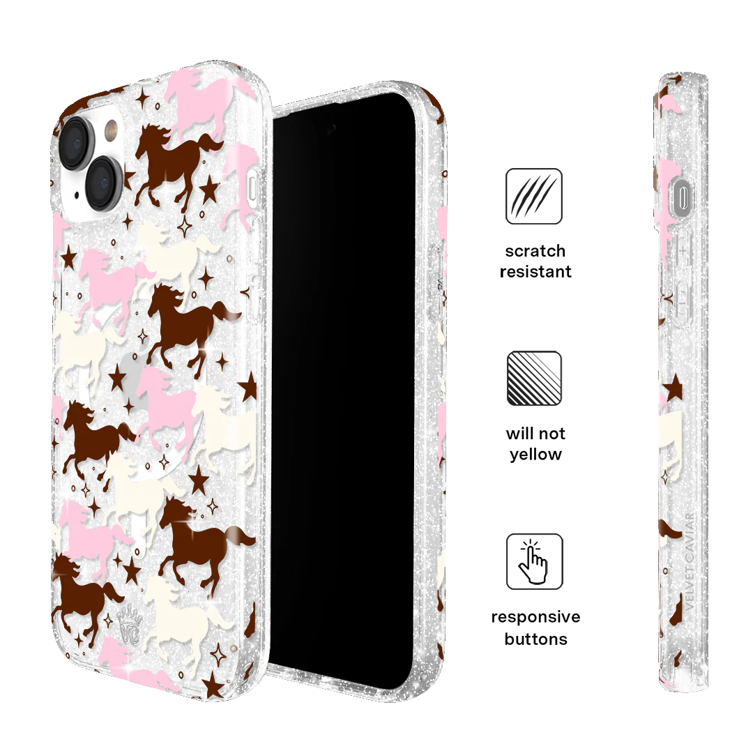 Pink Pony Glitter iPhone Case - Image 83