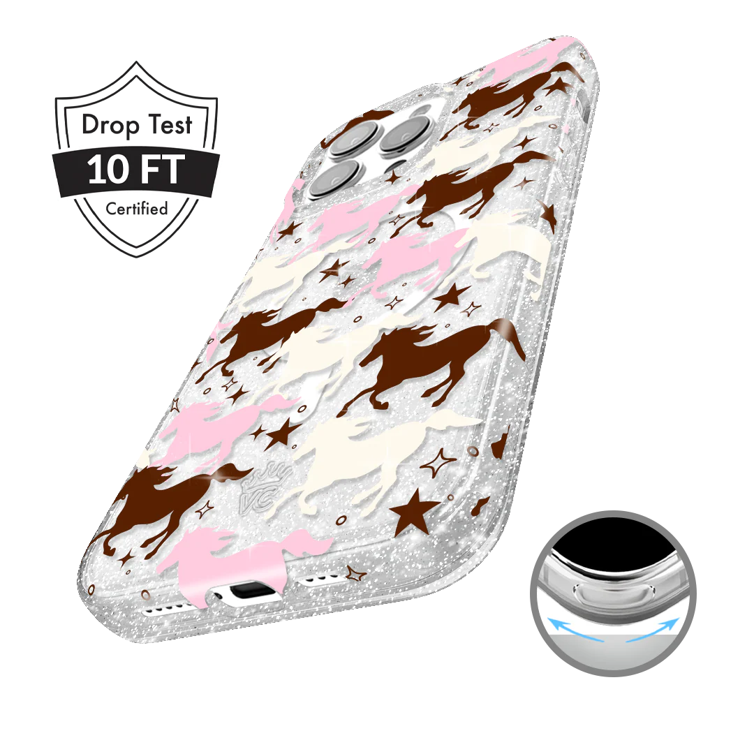 Pink Pony Glitter iPhone Case - Image 89