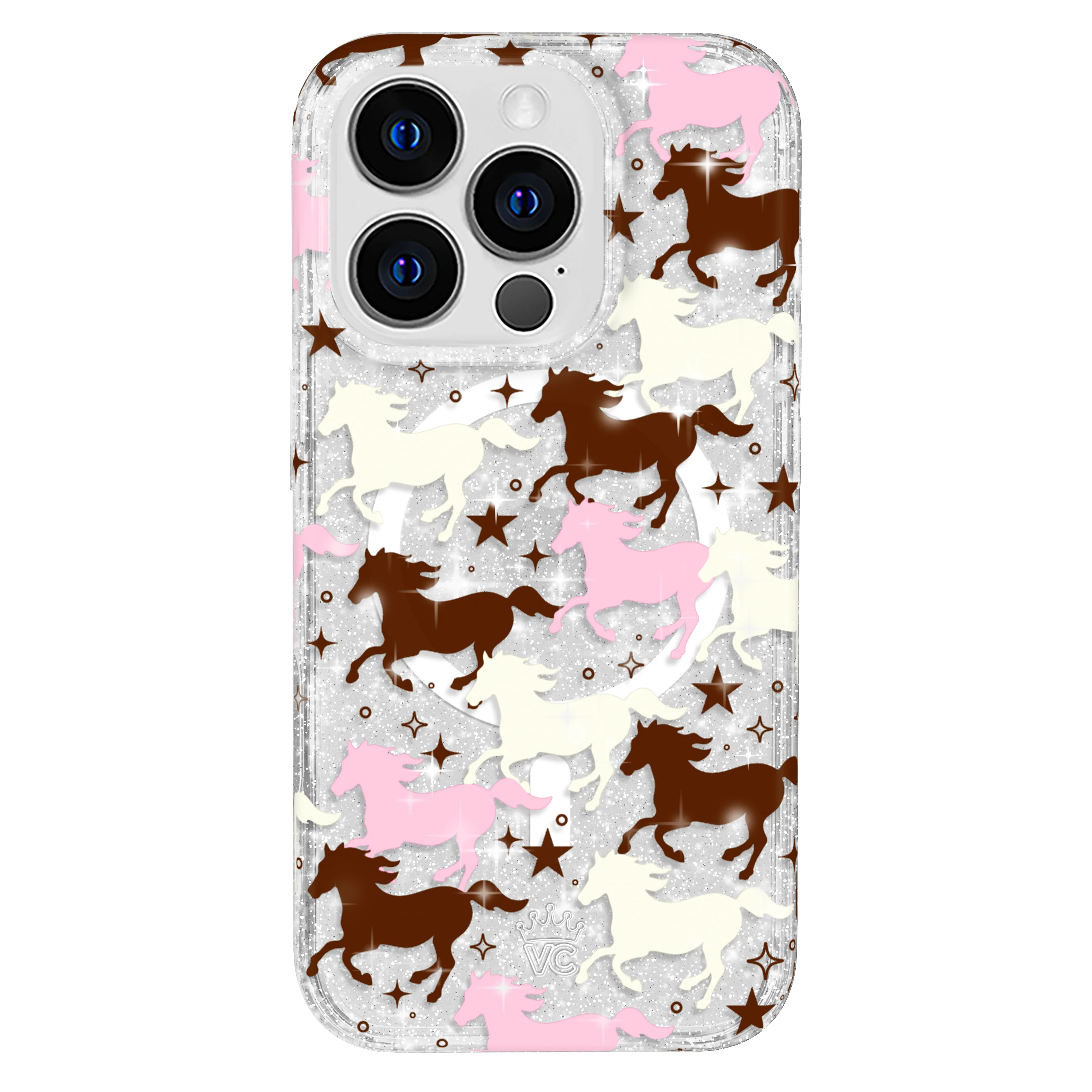 Pink Pony Glitter iPhone Case - Image 92