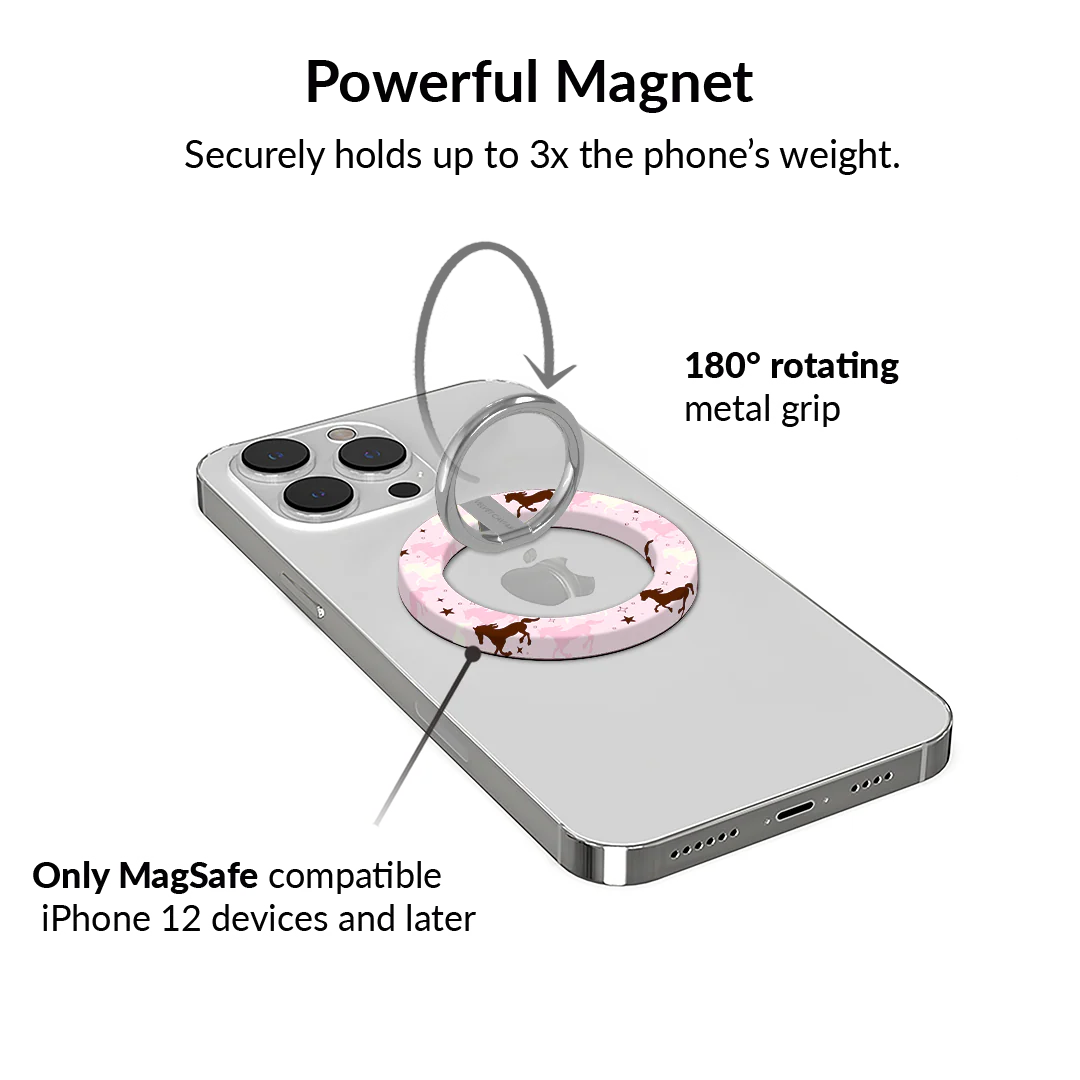 Pink Pony Glitter MagSafe Grip Ring - Image 3