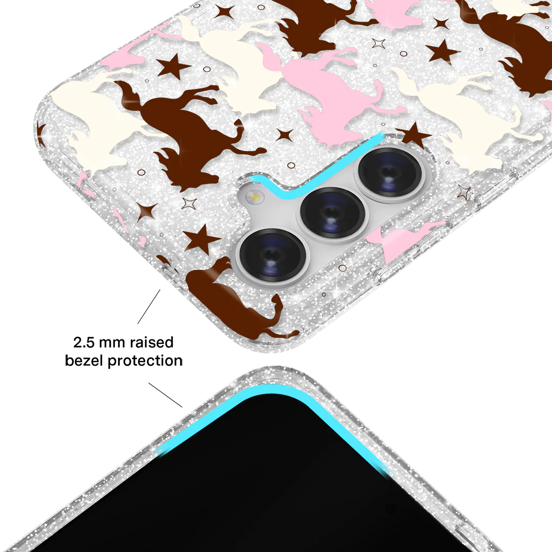 Pink Pony Glitter Samsung Case - Image 24