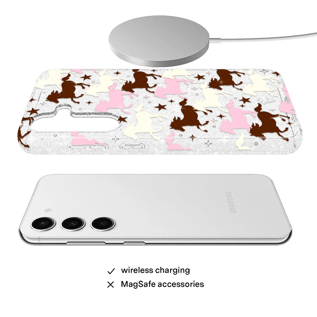Pink Pony Glitter Samsung Case - Image 25