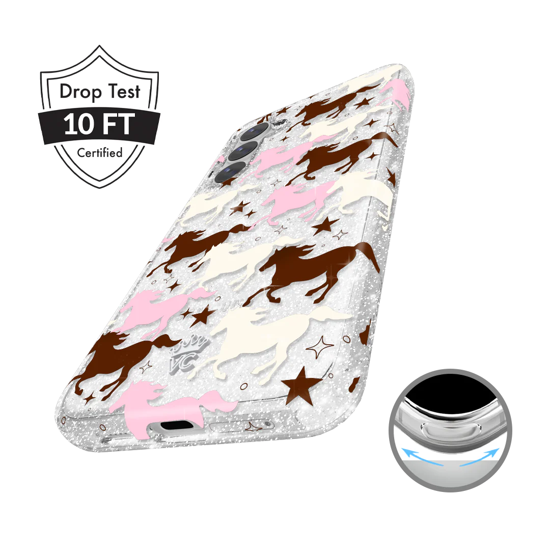 Pink Pony Glitter Samsung Case - Image 33