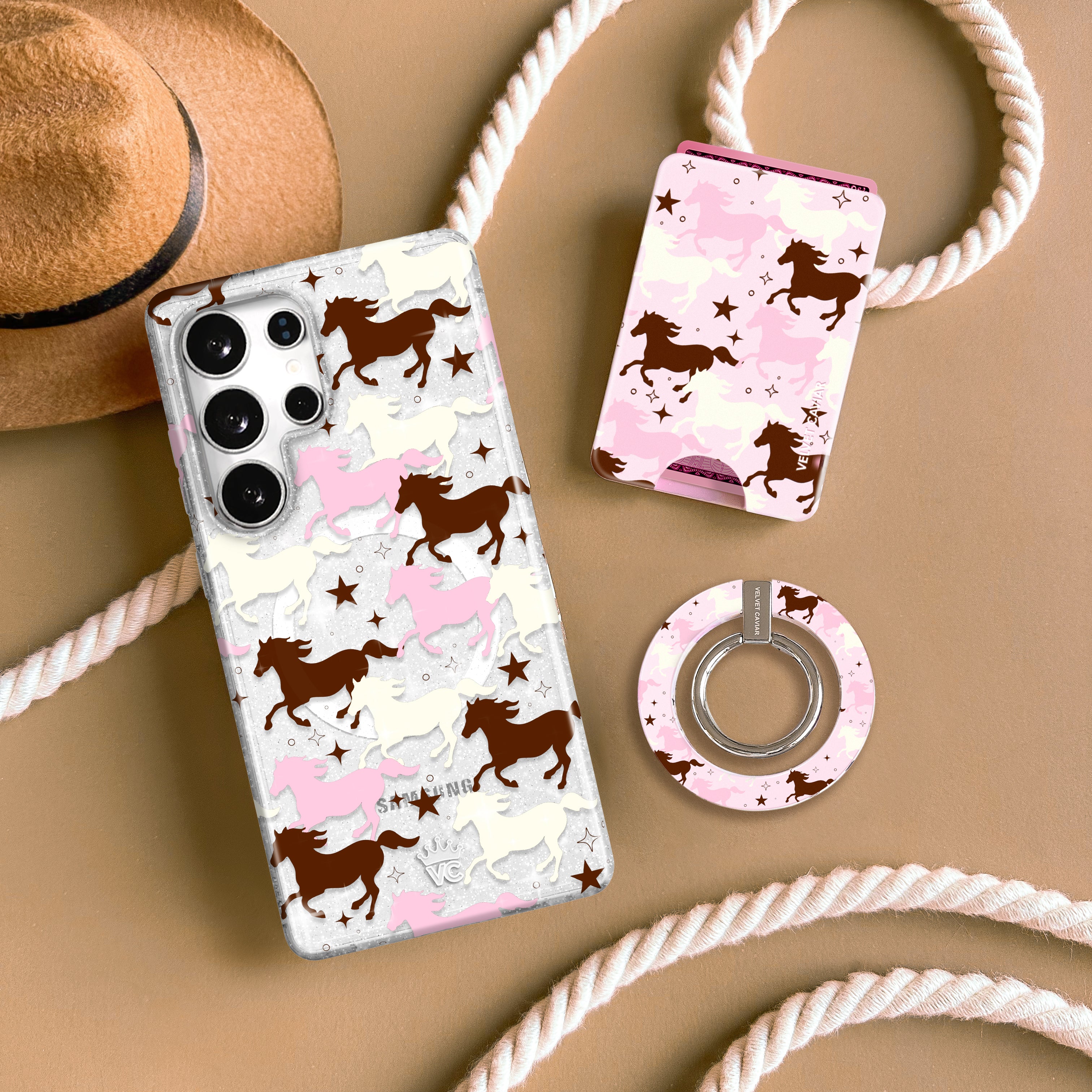 Pink Pony Glitter Samsung Case - Image 35