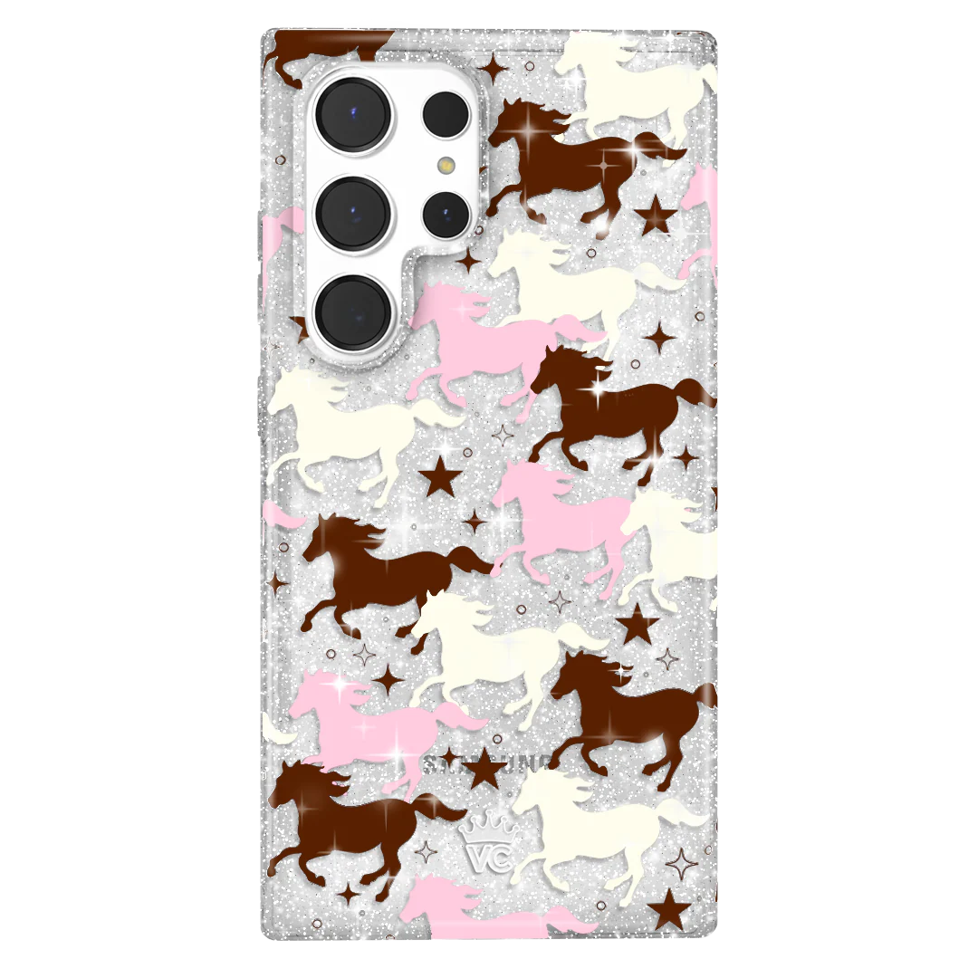 Pink Pony Glitter Samsung Case - Image 36