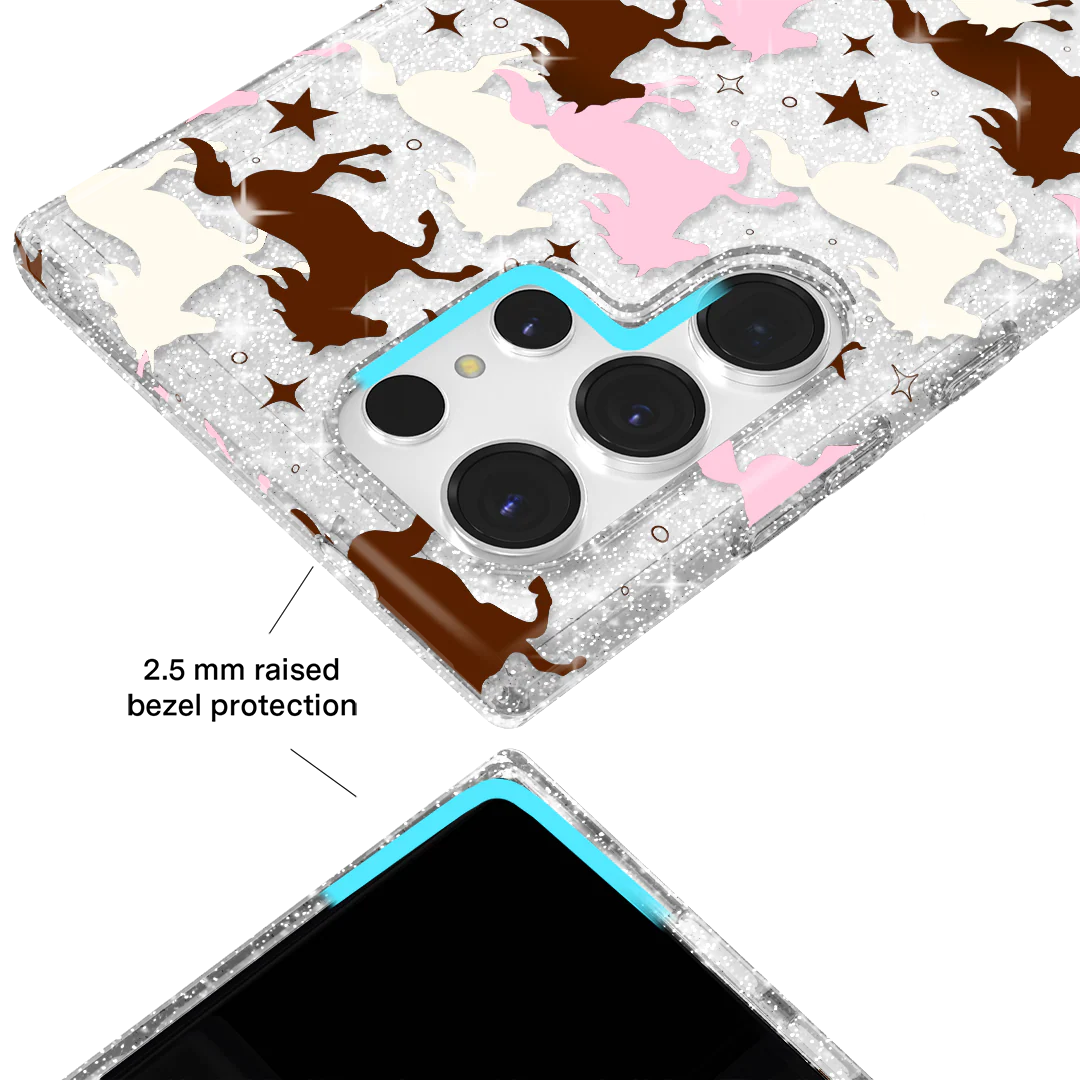 Pink Pony Glitter Samsung Case - Image 38