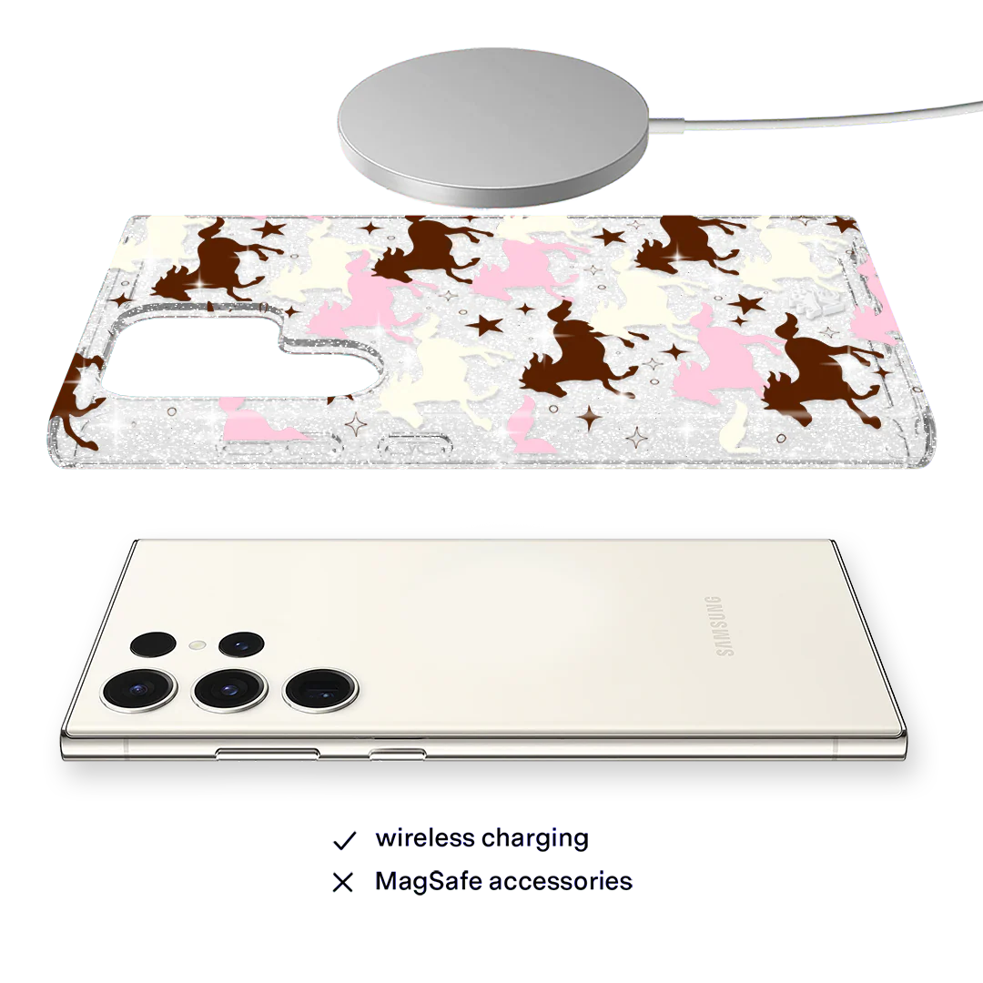 Pink Pony Glitter Samsung Case - Image 39