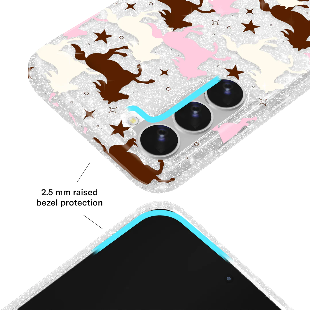 Pink Pony Glitter Samsung Case - Image 45