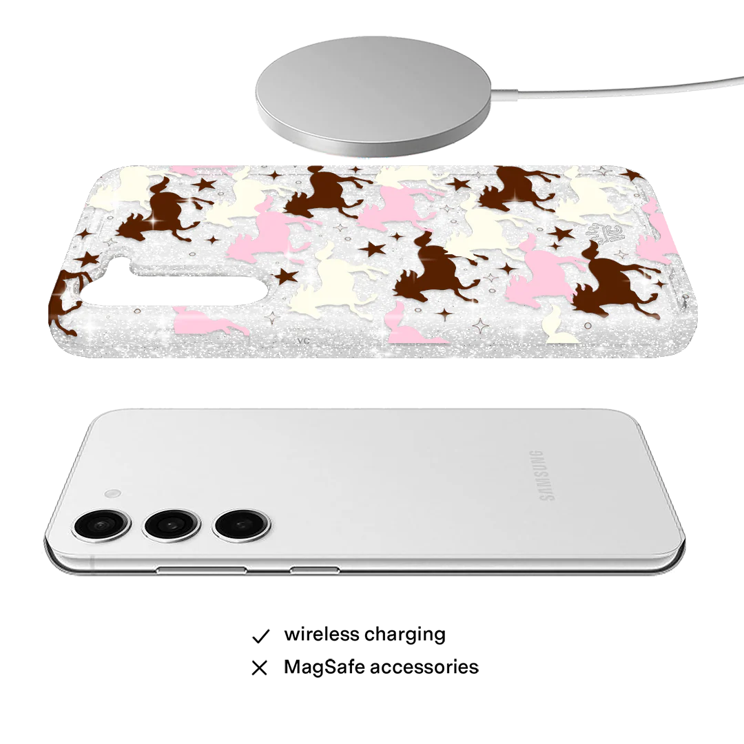 Pink Pony Glitter Samsung Case - Image 46