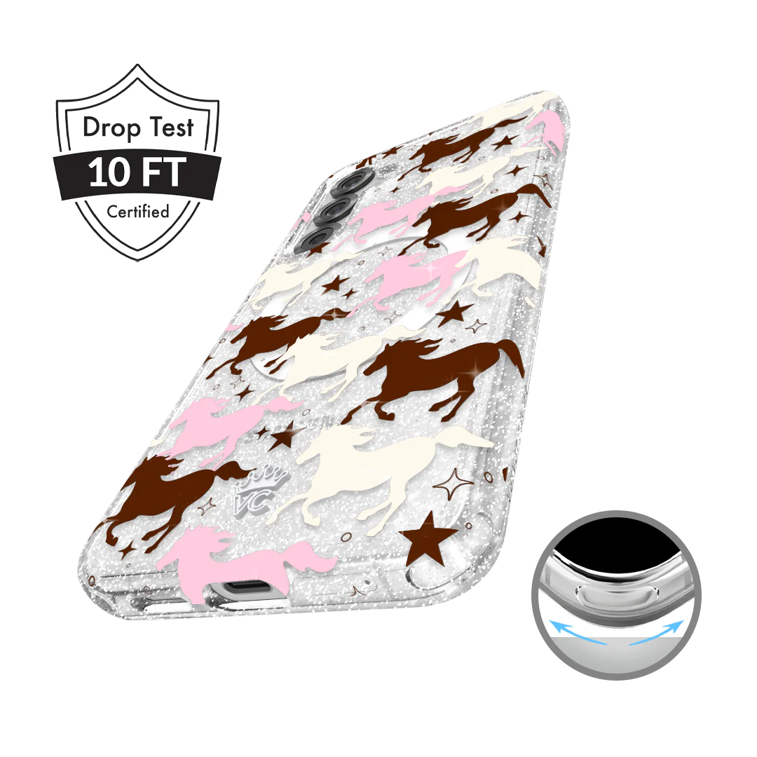 Pink Pony Glitter Samsung Case - Image 5