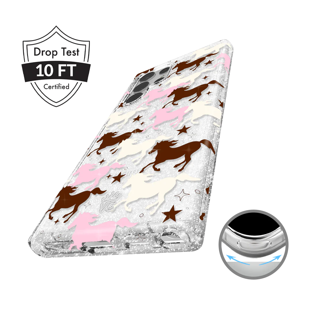 Pink Pony Glitter Samsung Case - Image 61