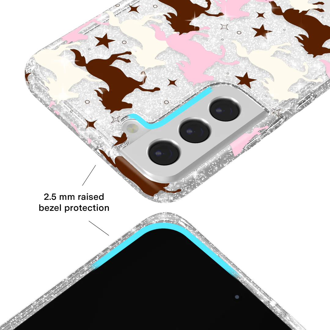 Pink Pony Glitter Samsung Case - Image 66