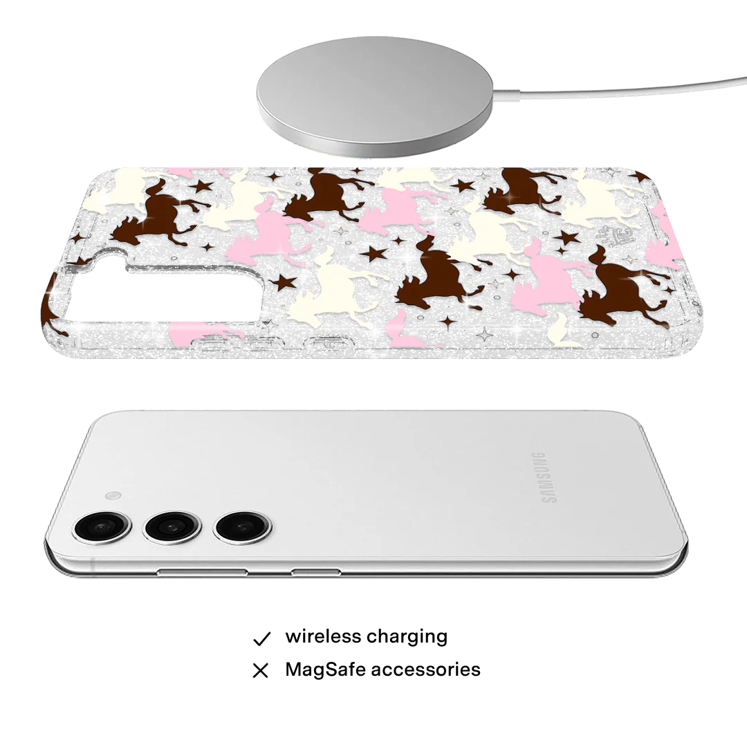 Pink Pony Glitter Samsung Case - Image 74