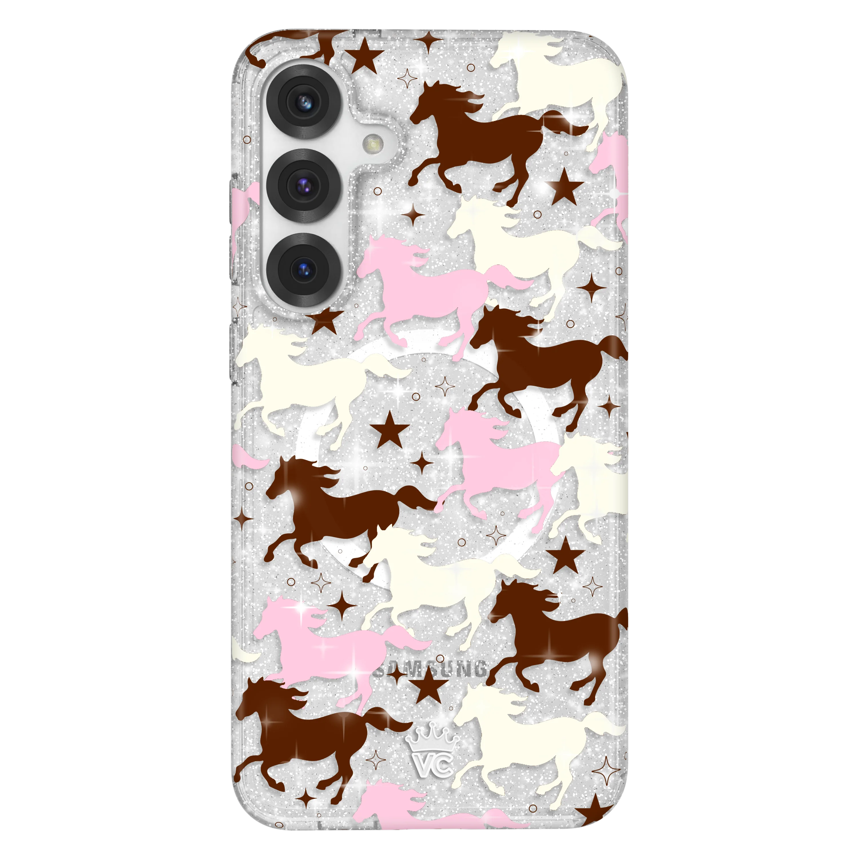 Pink Pony Glitter Samsung Case - Image 8
