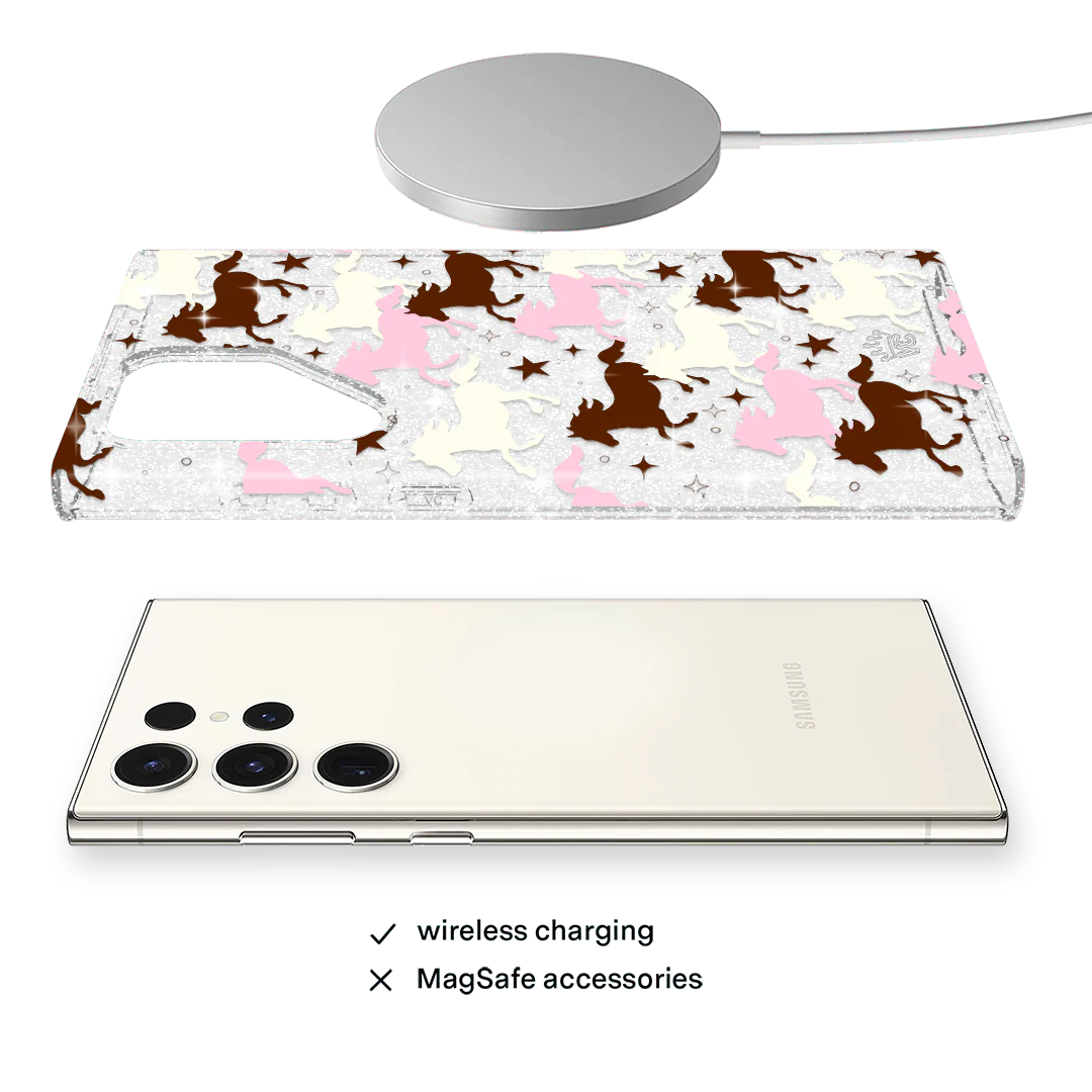 Pink Pony Glitter Samsung Case - Image 81