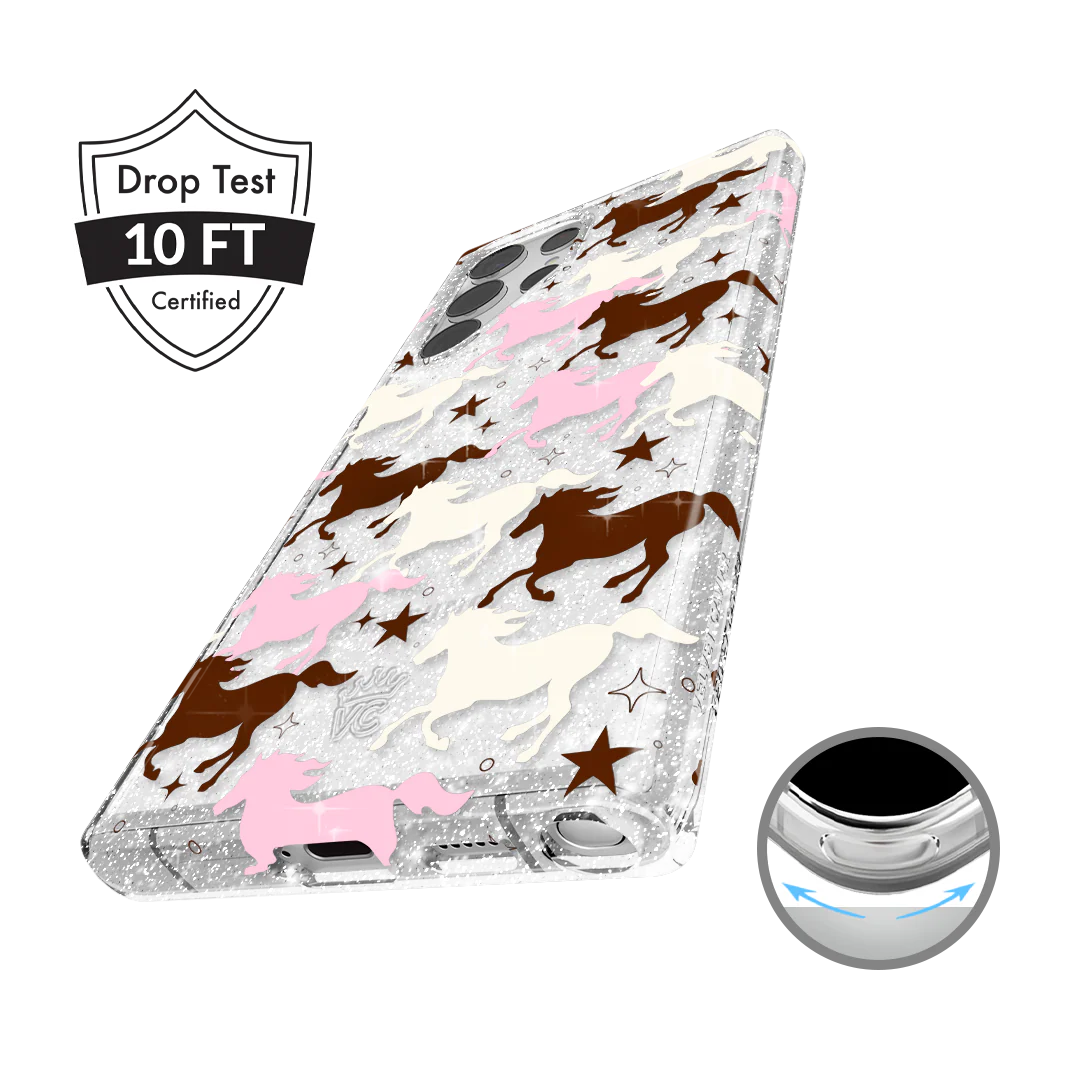 Pink Pony Glitter Samsung Case - Image 82