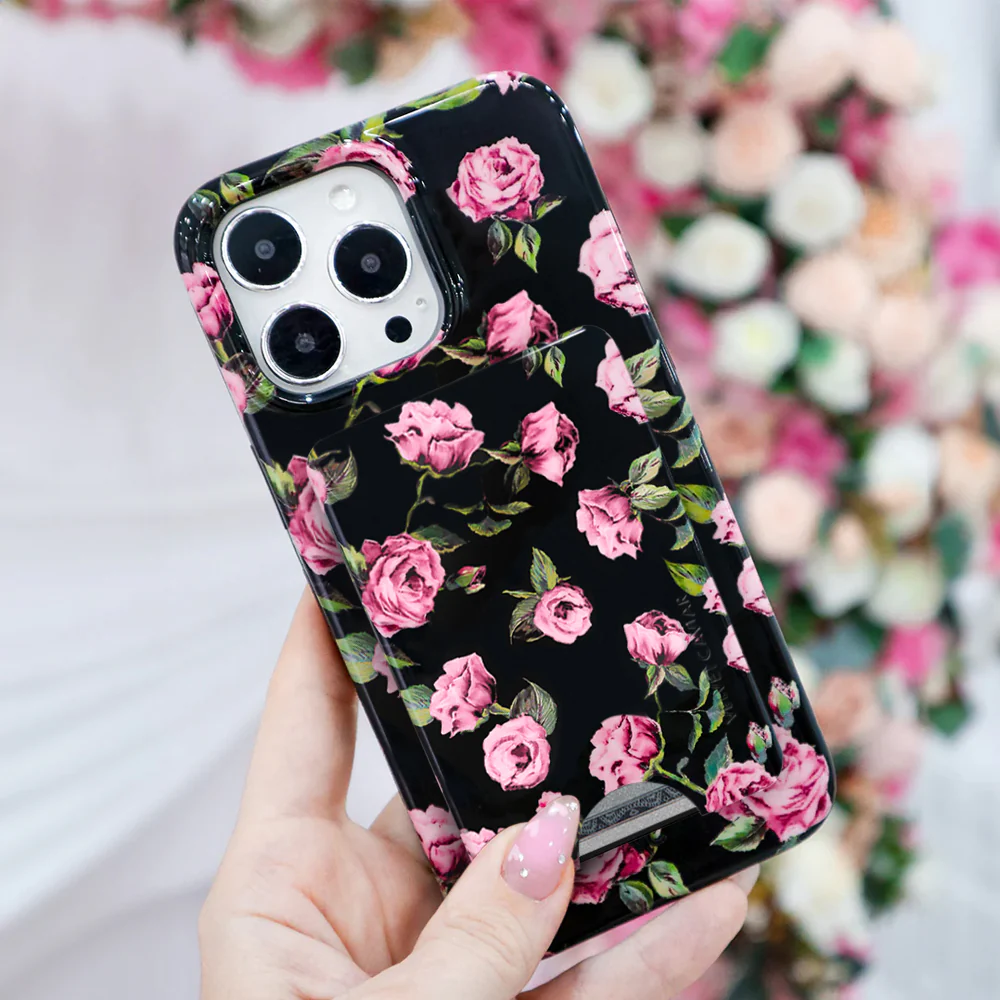 Pink Rose Floral MagSafe Wallet - Image 2