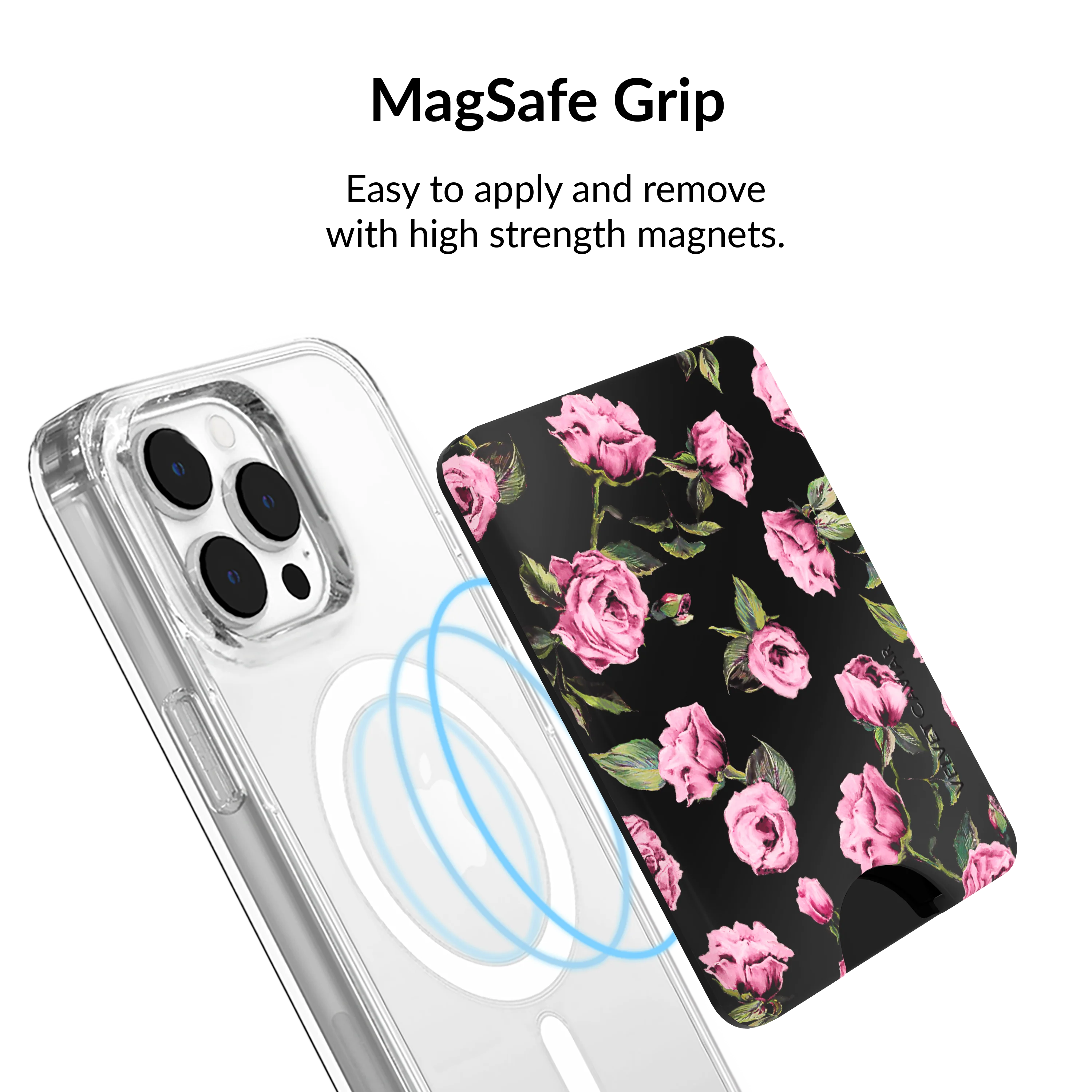 Pink Rose Floral MagSafe Wallet - Image 4