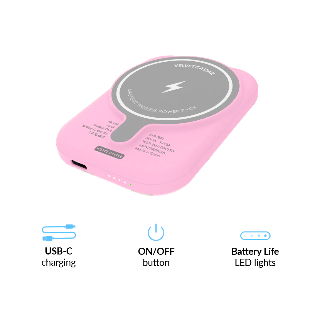 Baby Pink Roses MagSafe Battery Power Pack - Image 6