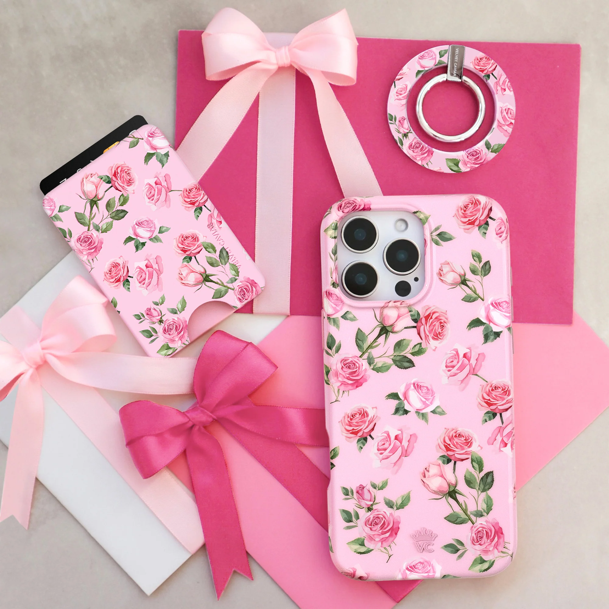 Baby Pink Roses MagSafe Wallet - Image 2