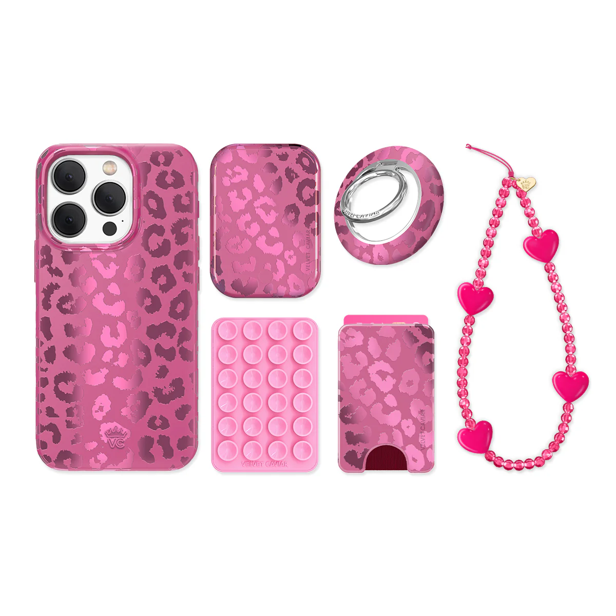 Pink Ruby Leopard iPhone Bundle Set - Image 15