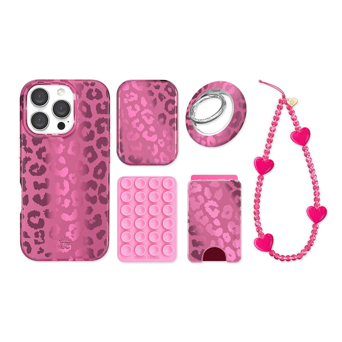 Pink Ruby Leopard iPhone Bundle Set - Image 19