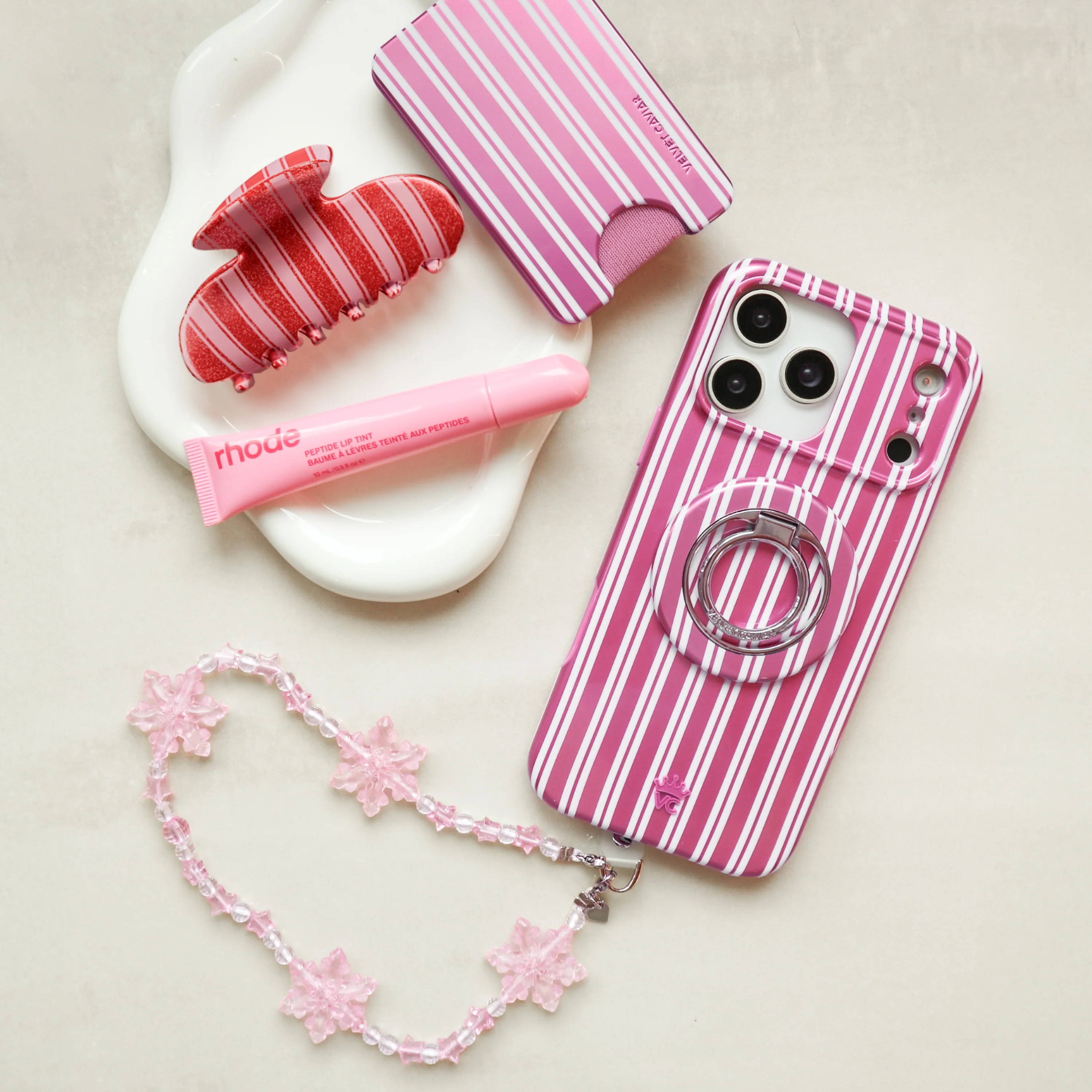 Pink Snowflake Phone Charm - Image 2