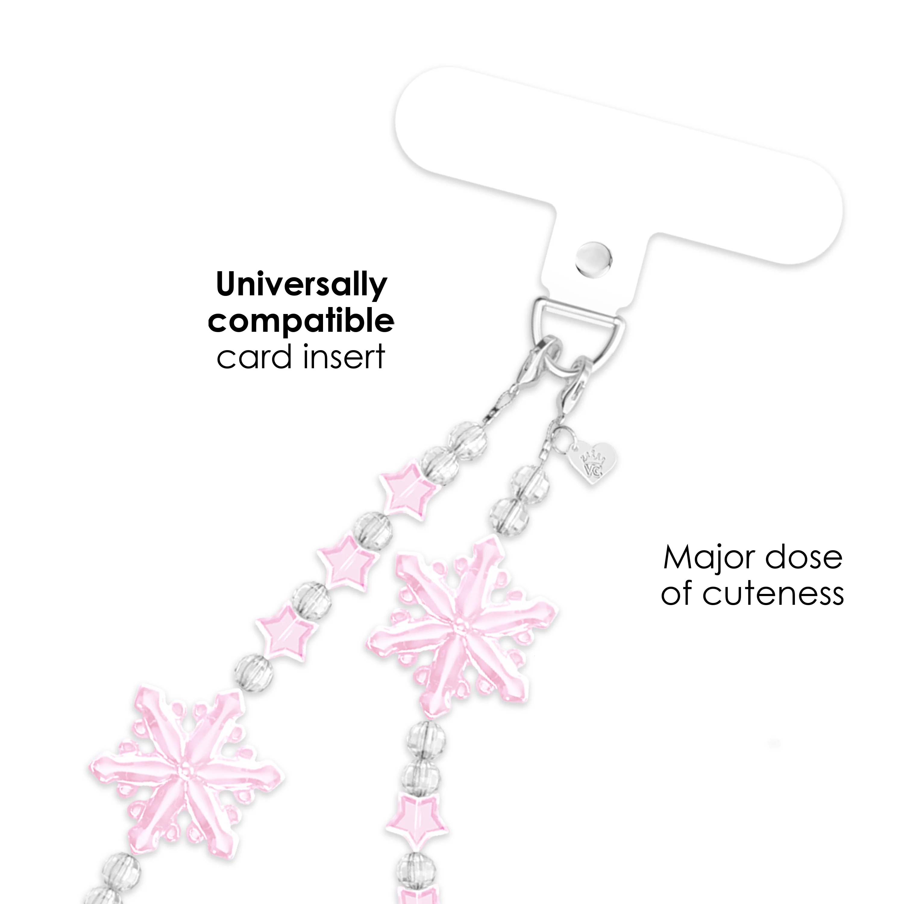 Pink Snowflake Phone Charm - Image 3