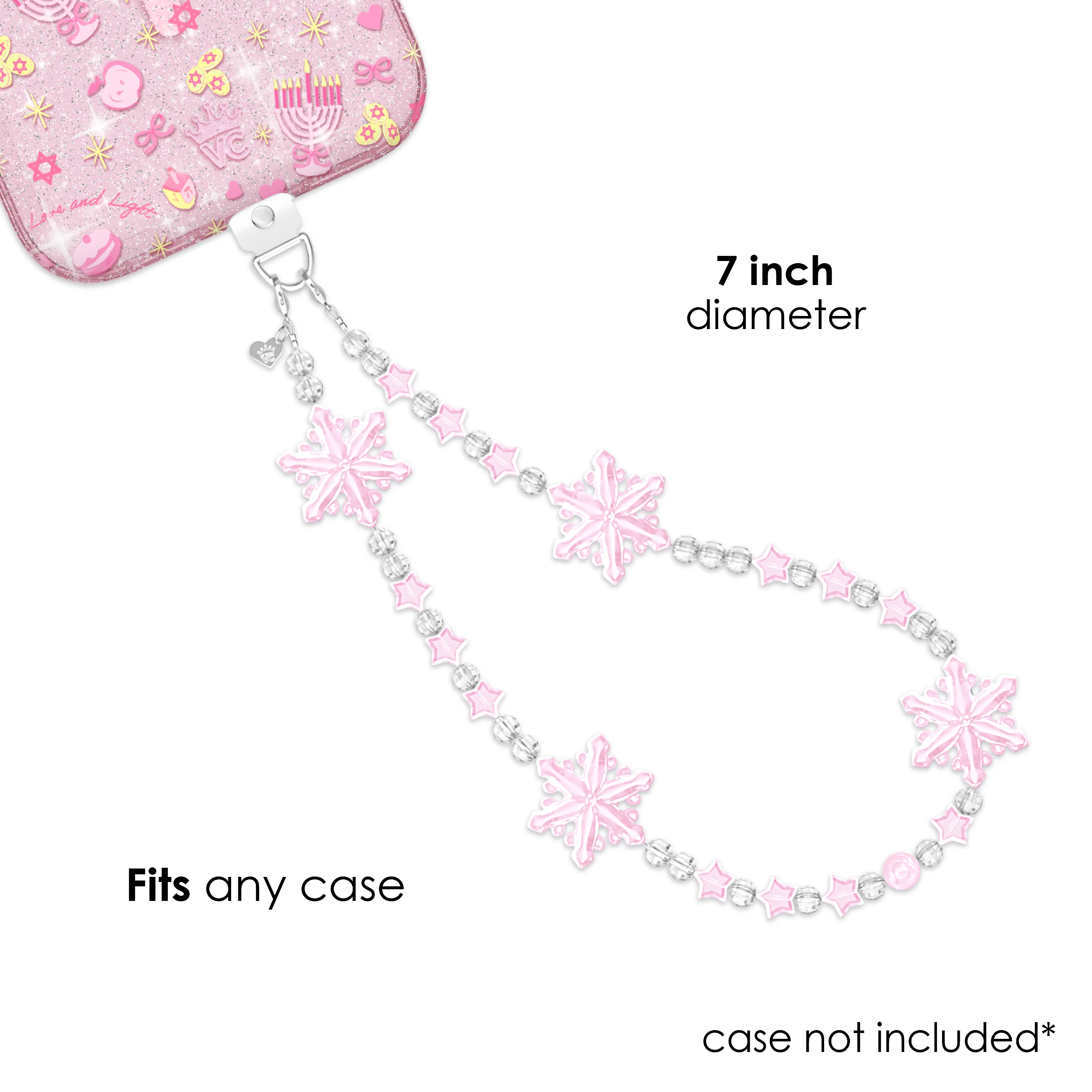 Pink Snowflake Phone Charm - Image 4