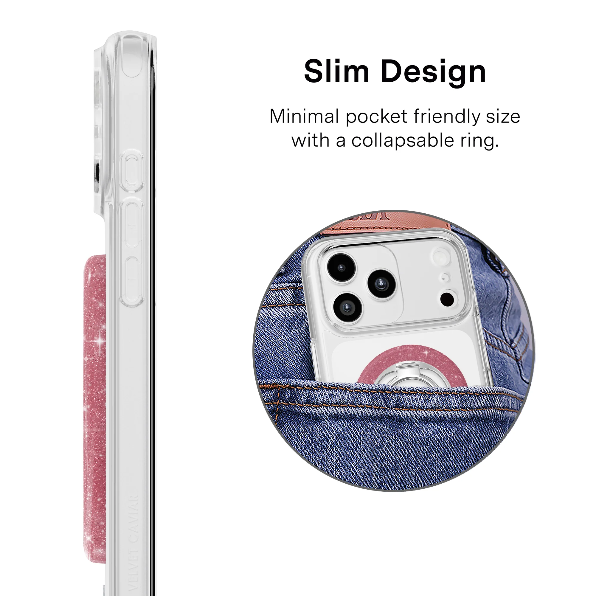 Pink Stardust Glitter MagSafe Grip Ring - Image 3