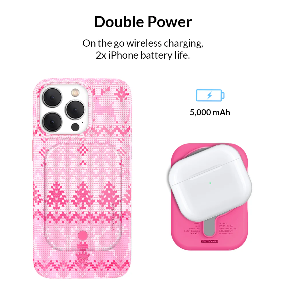 Bubble Gum Sweater MagSafe Battery Power Pack - Image 3