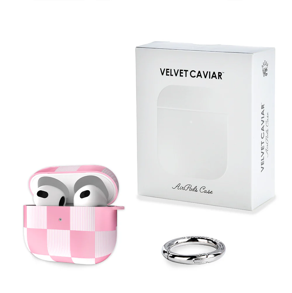 Pink Vibe Checkered AirPod Case - Image 10